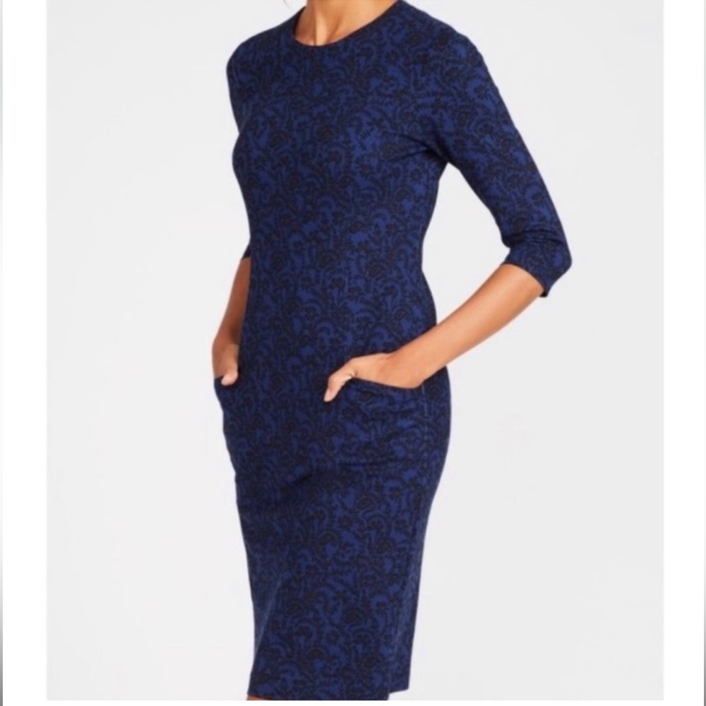 J. McLaughlin Catalyst Paisley dress Black & Blue